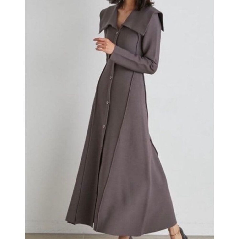 SNIDEL Front Button Knit Womens  Dress One Size Gray Will Fit XS/S/M